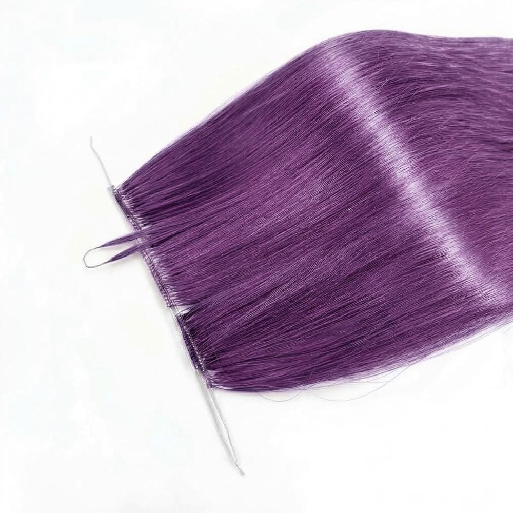 Straight Hair Bundles / Feather Hair Extensions — 100% Virgin Human Hair / Violet Purple LINKTOWIG
