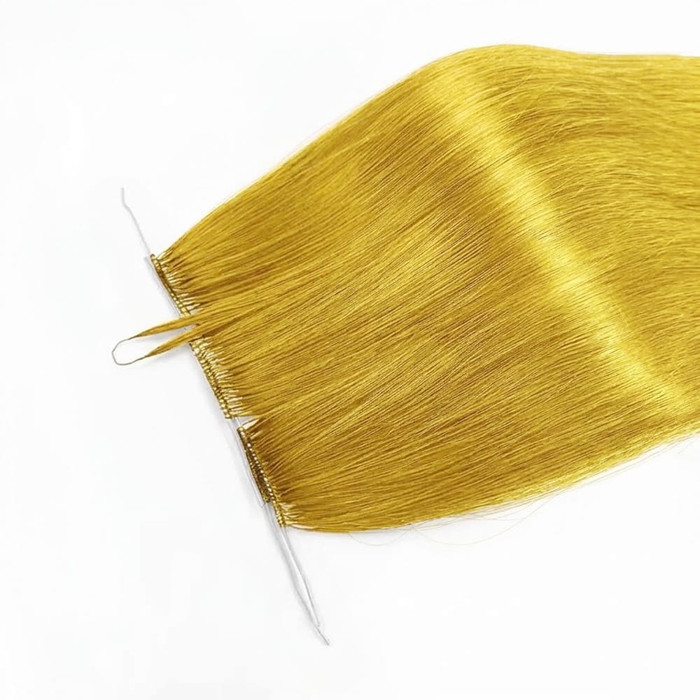 Straight Hair Bundles / Feather Hair Extensions — 100% Virgin Human Hair / Yellow LINKTOWIG
