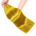 Straight Hair Bundles / Feather Hair Extensions — 100% Virgin Human Hair / Yellow LINKTOWIG